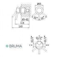 MONOMANDO EMPOTRADO LAVABO-DUCHA LUSITANO BRUMA 